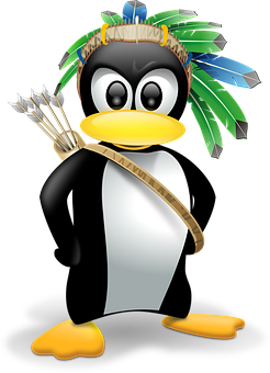 Tribal Penguin Cartoon PNG Image