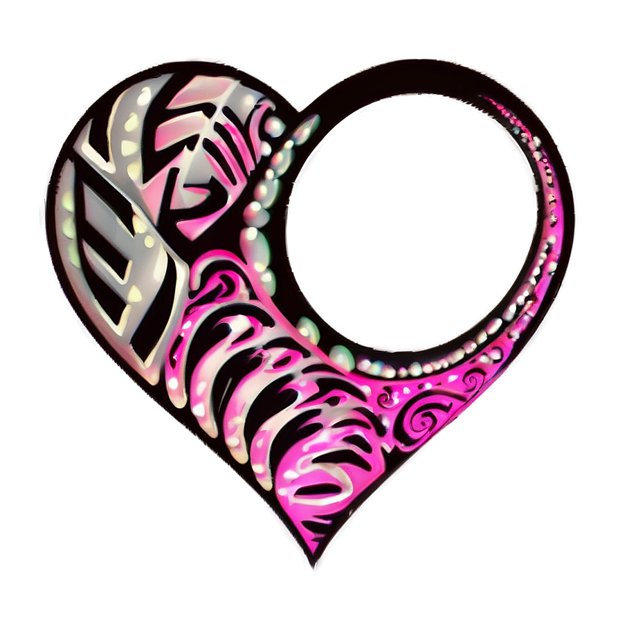 Tribal Pink Heart Png Axp66 PNG Image