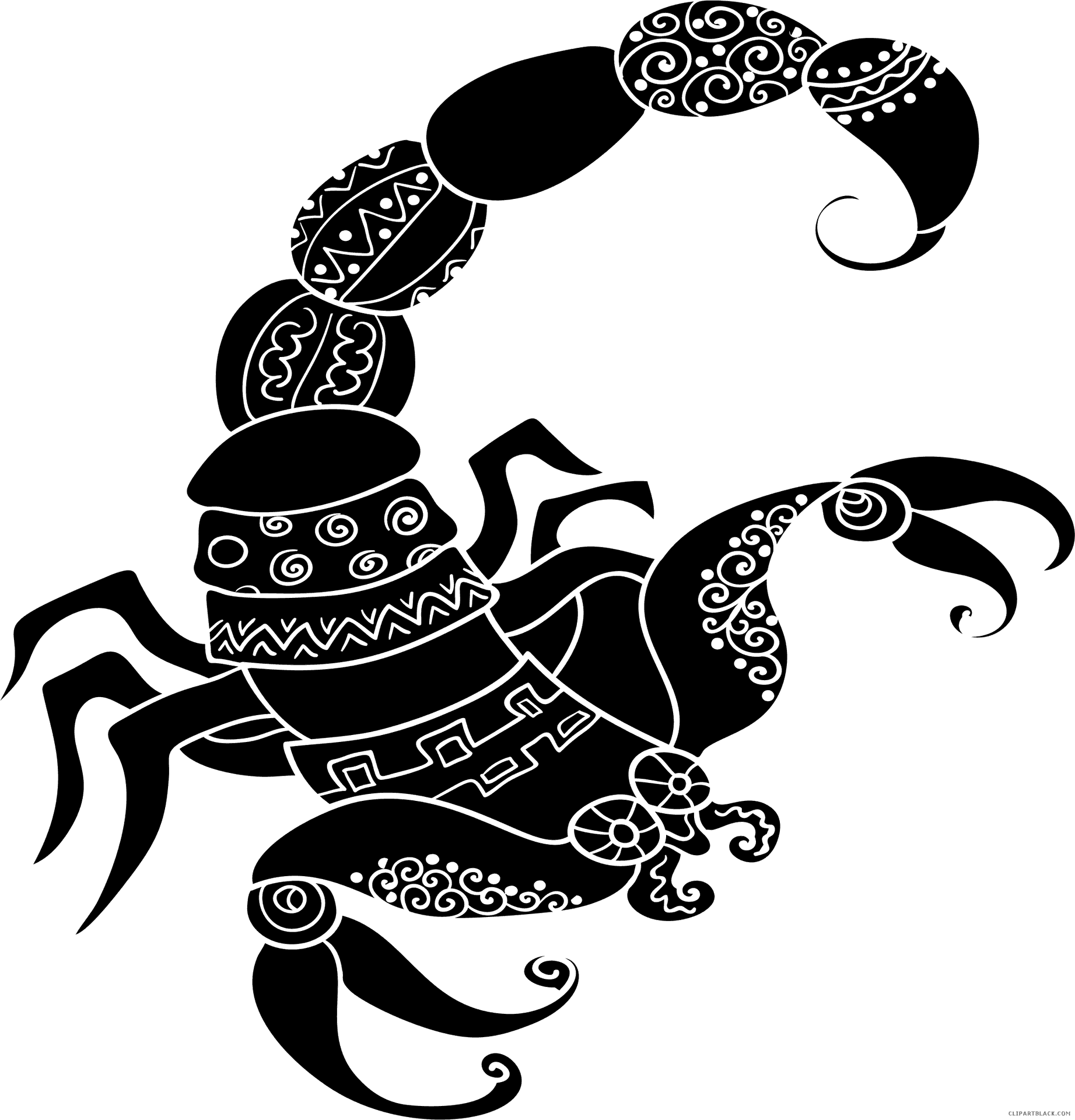 Tribal Scorpion Artwork PNG Image