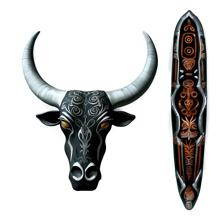 Tribal Taurus Tattoo Png 23 PNG Image