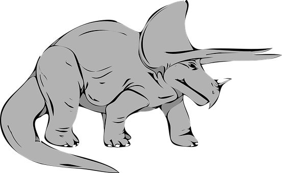 Triceratops Silhouette Art PNG Image