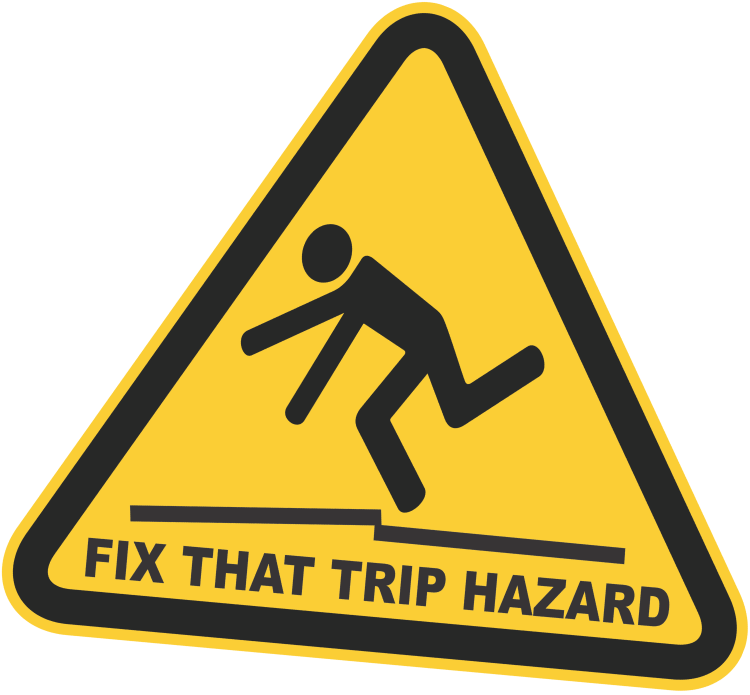 Trip Hazard Warning Sign PNG Image