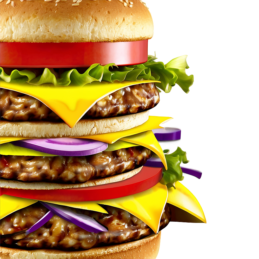 Triple Layer Cheeseburger Png 52 PNG Image