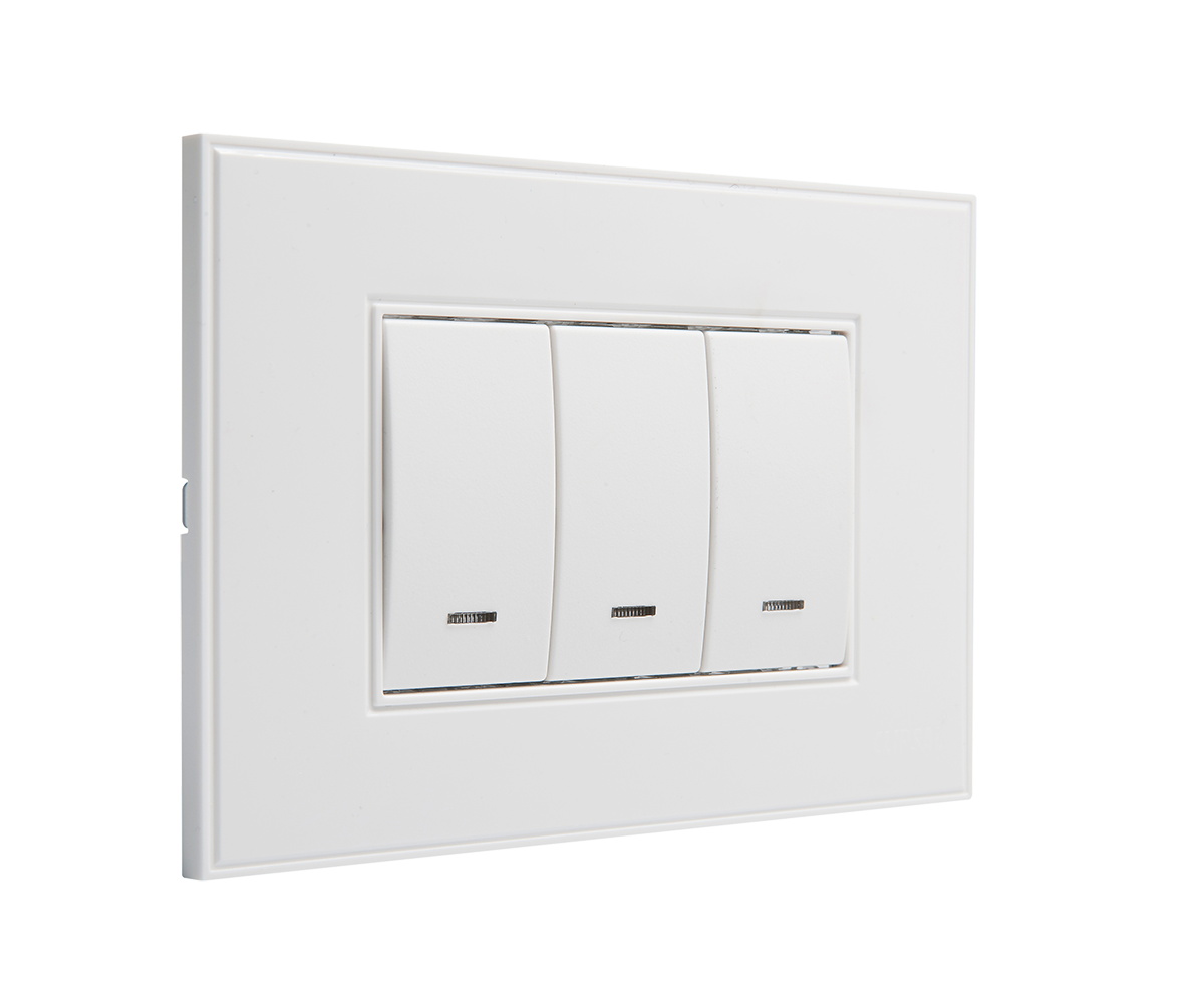 Triple Light Switch Panel PNG Image