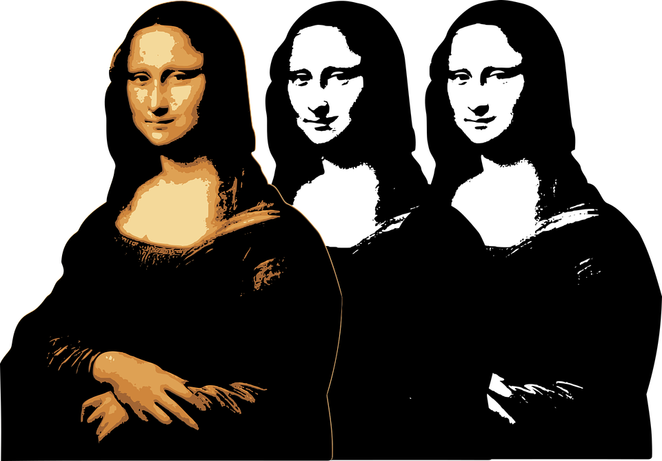 Triple Mona Lisa Artistic Interpretation.png PNG Image