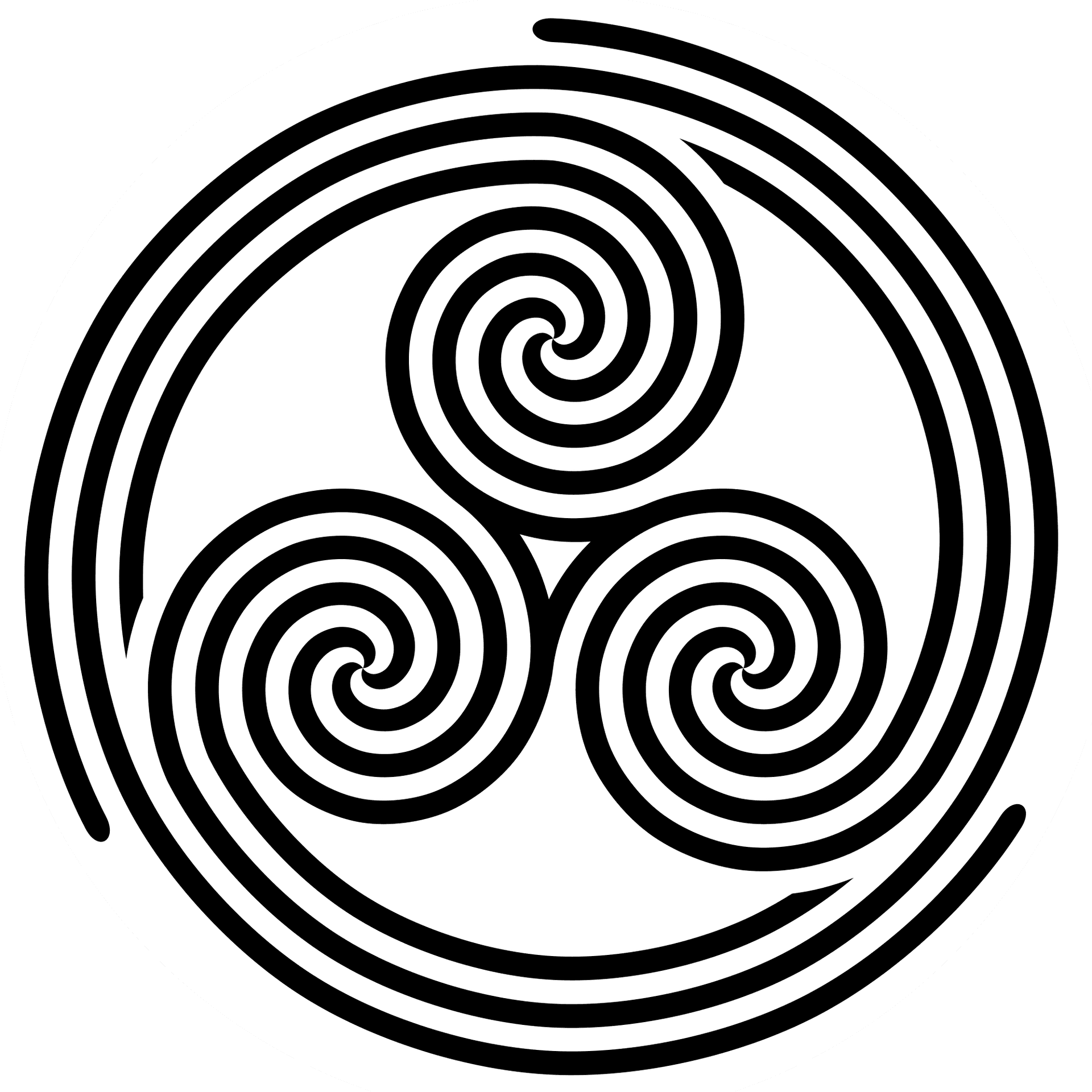 Triple Spiral Symbol Graphic PNG Image