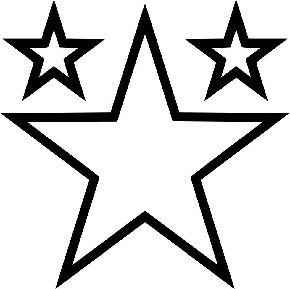 Triple Star Outline Graphic PNG Image