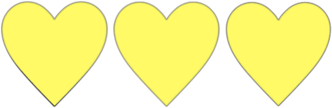 Triple Yellow Hearts Graphic PNG Image