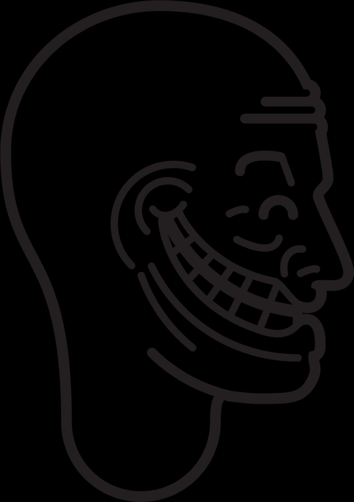 Trollface Icon Black PNG Image