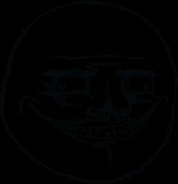 Trollface Meme Dark Version PNG Image