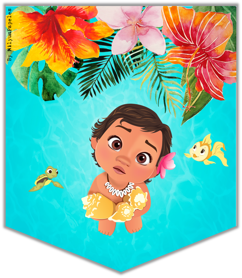 Tropical Animated Character Banner PNG Image