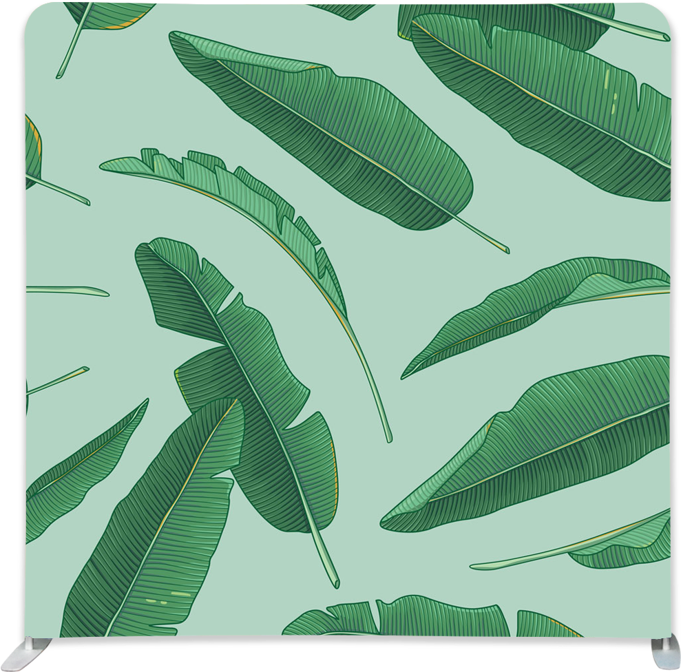 Tropical Banana Leaves Pattern PNG Image