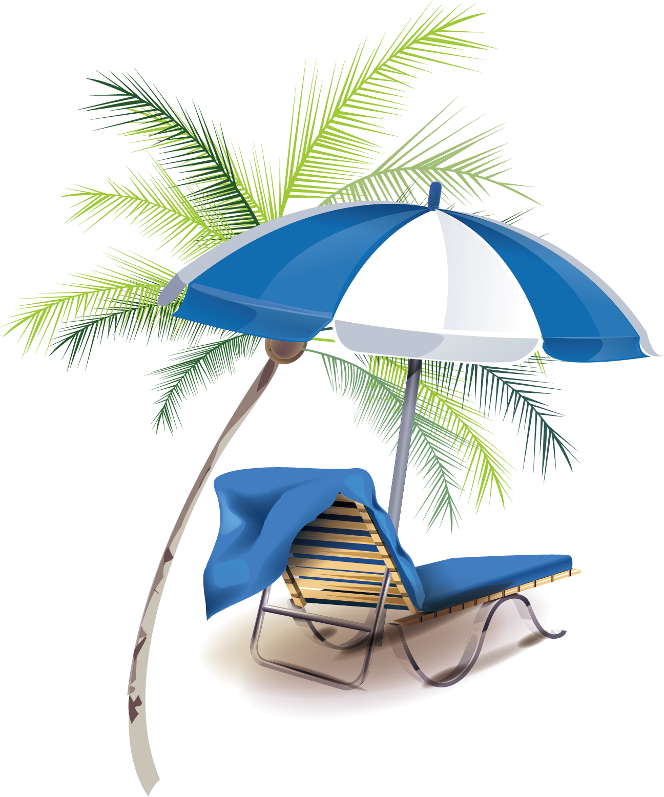 Tropical Beach Relaxation Scene PNG Image