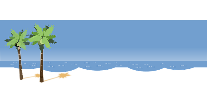 Tropical Beach Silhouette PNG Image