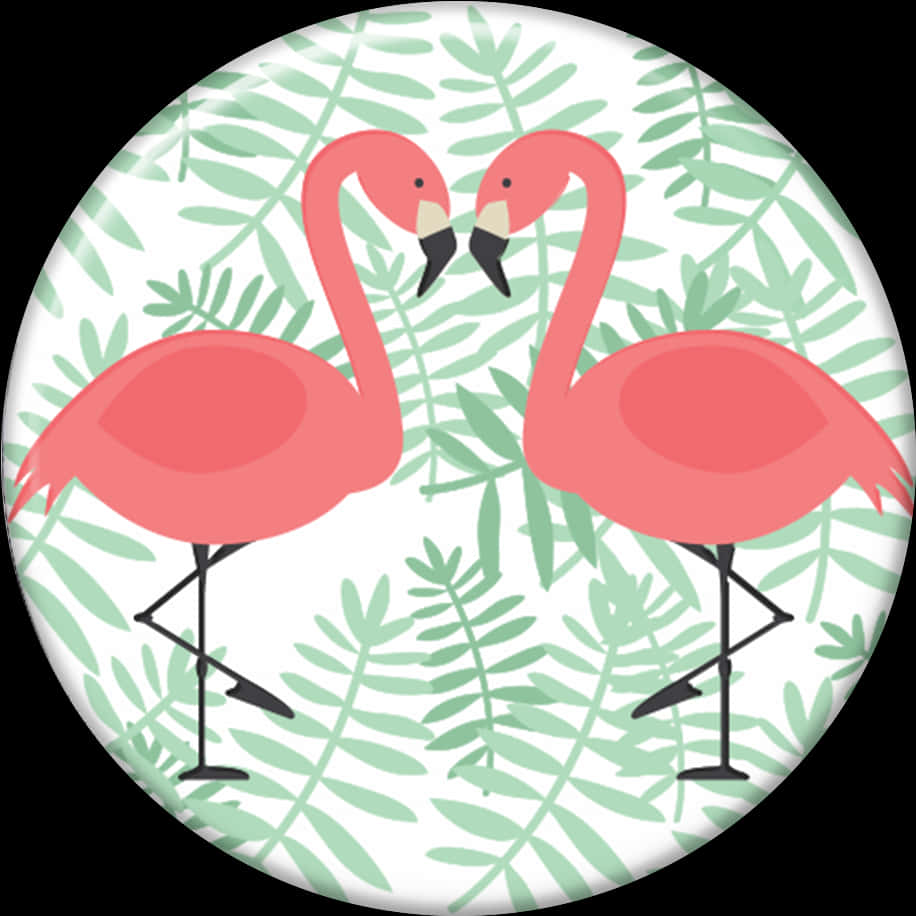 Tropical Flamingo Pattern Plate PNG Image