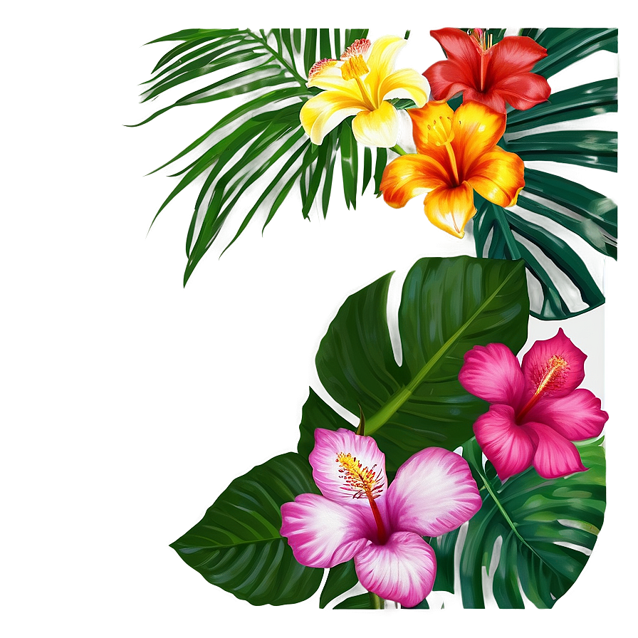 Tropical Flower Frame Png 74 PNG Image