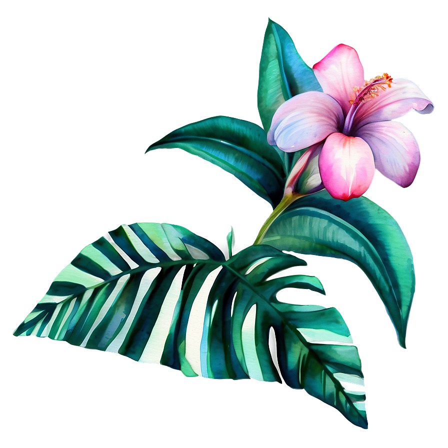 Tropical Flower Watercolor Png 06272024 PNG Image