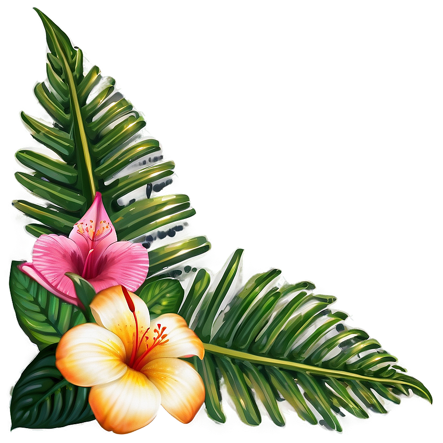 Tropical Flowers Border Png 04292024 PNG Image