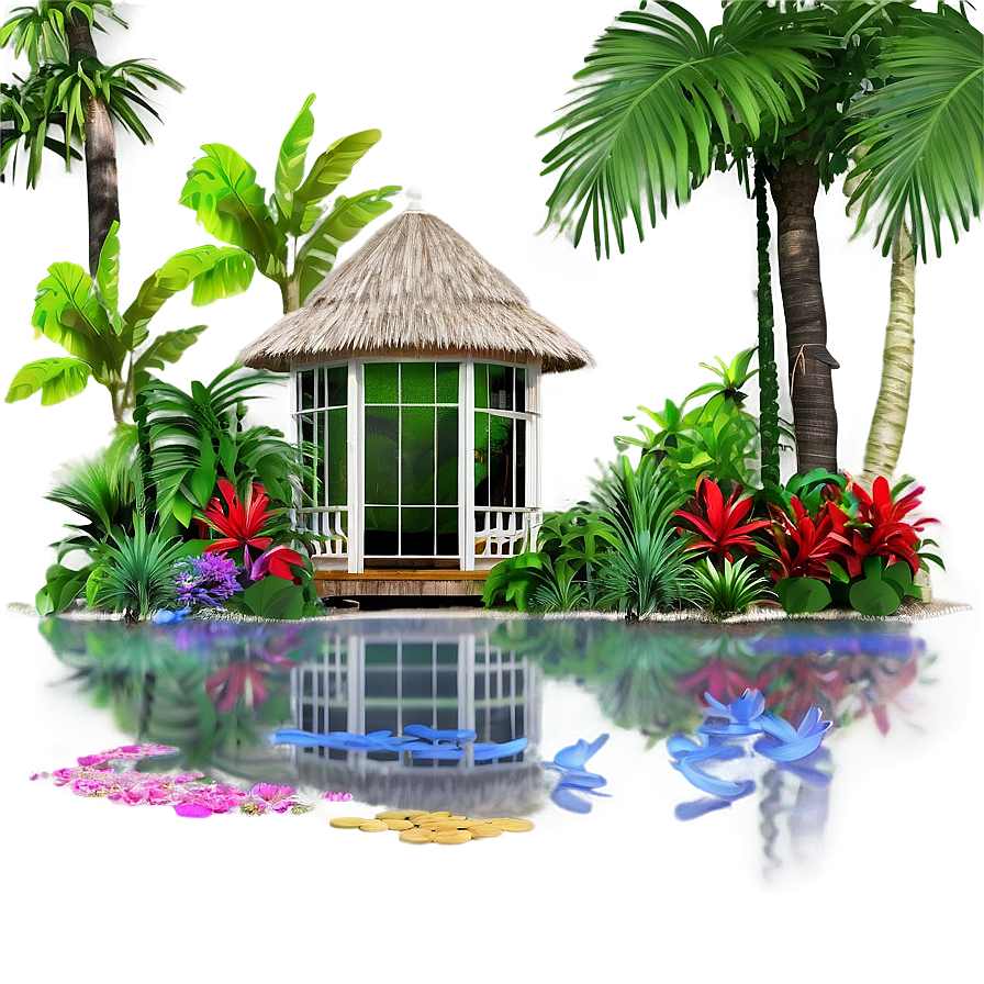 Tropical Garden Oasis Png Ndw PNG Image