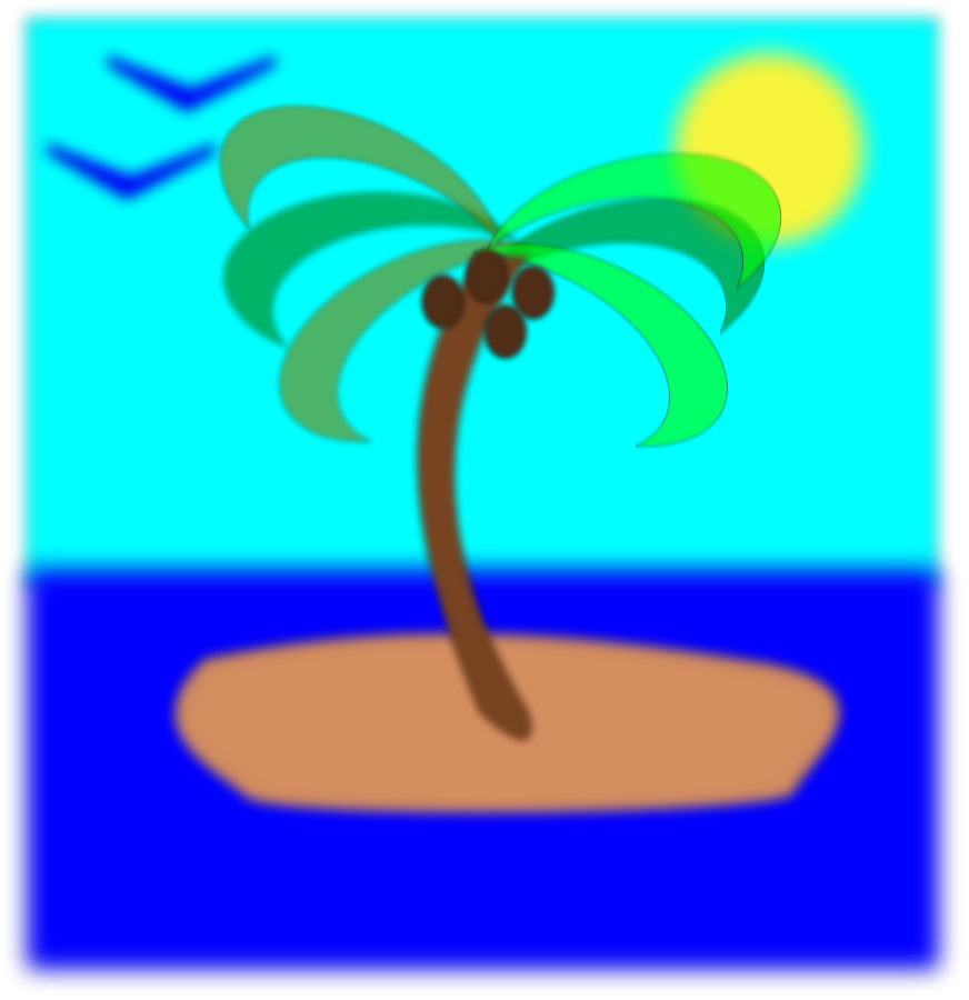 Tropical Island Cartoon PNG Image