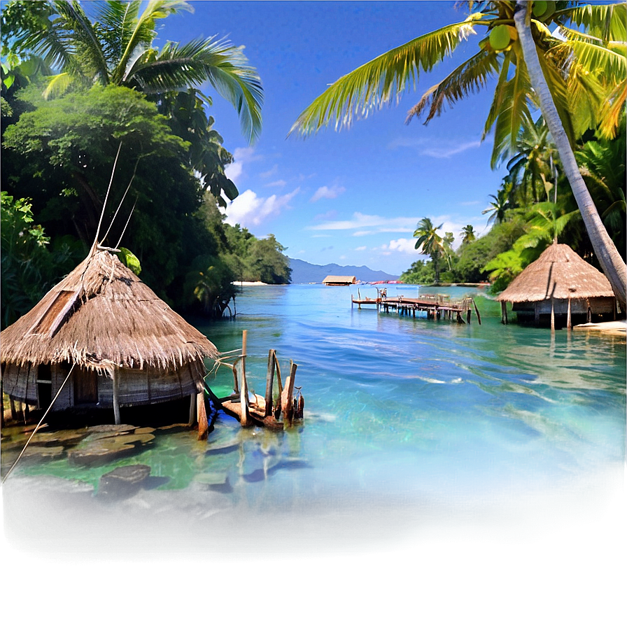 Tropical Island Fishing Village Png 44 PNG Image