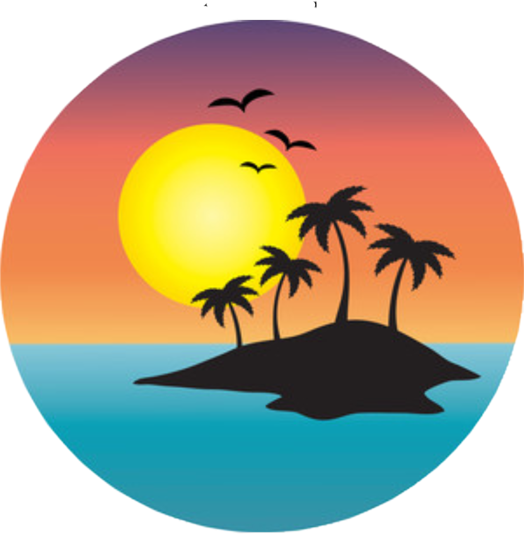 Tropical Island Sunrise PNG Image