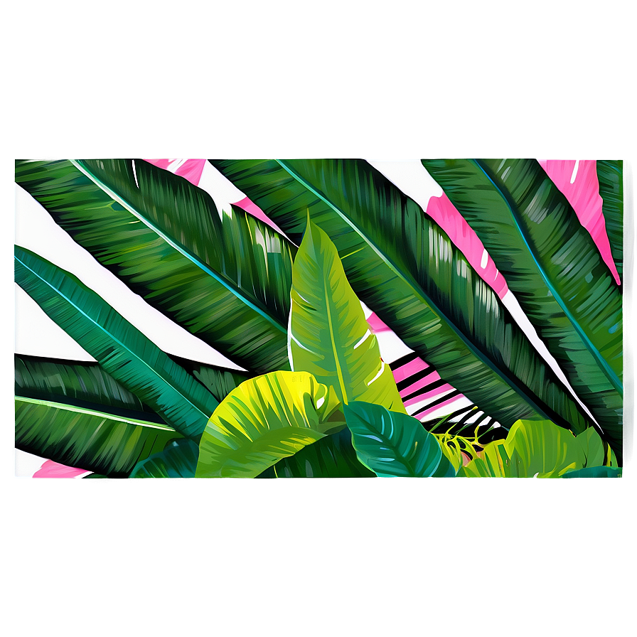 Tropical Leaf Mural Png Qcf81 PNG Image