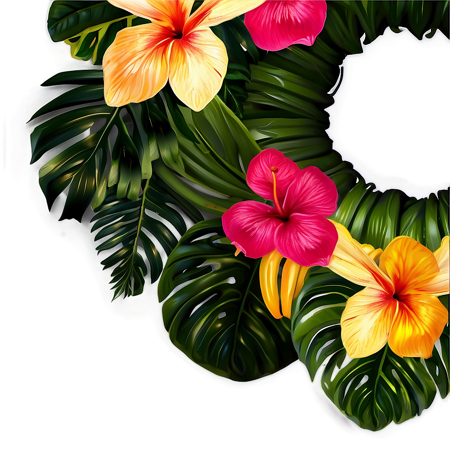 Tropical Leaves Wreath Png Yte PNG Image