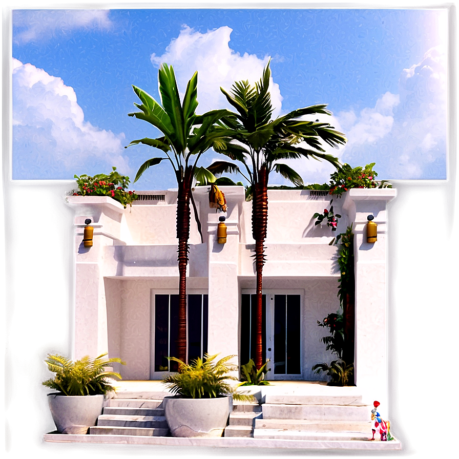 Tropical Mansion Oasis Png Oob PNG Image