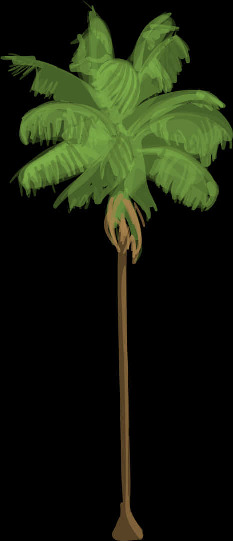 Tropical Palm Tree Illustration PNG Image