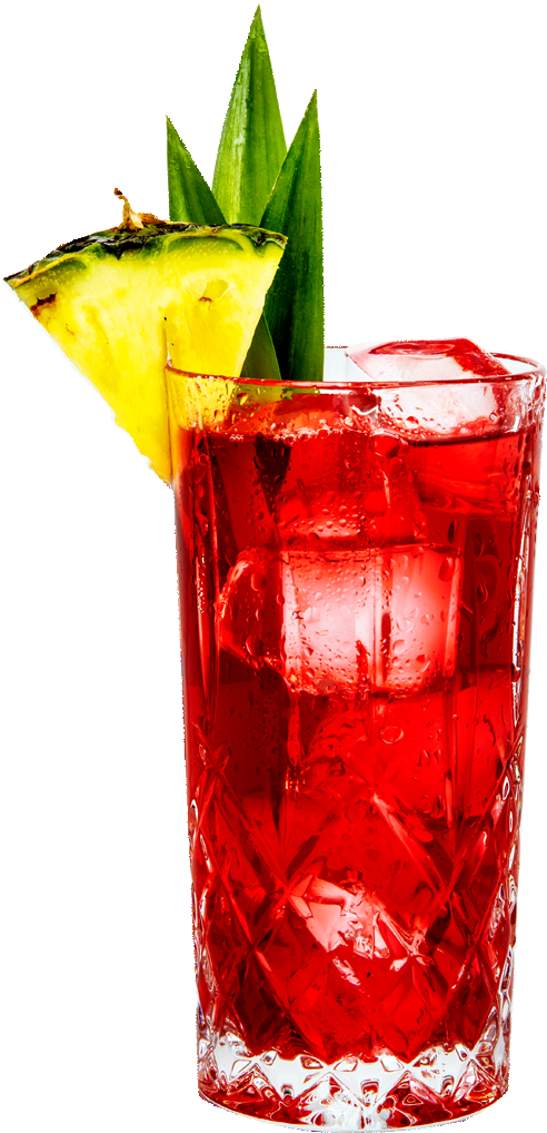 Tropical Red Cocktail Glass PNG Image