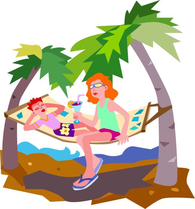 Tropical Relaxation Hammock Clipart PNG Image