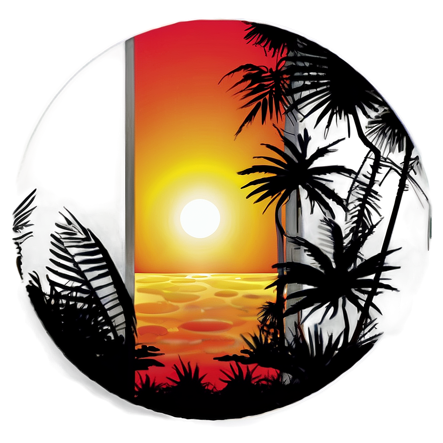 Tropical Sunset Silhouette Png 06112024 PNG Image