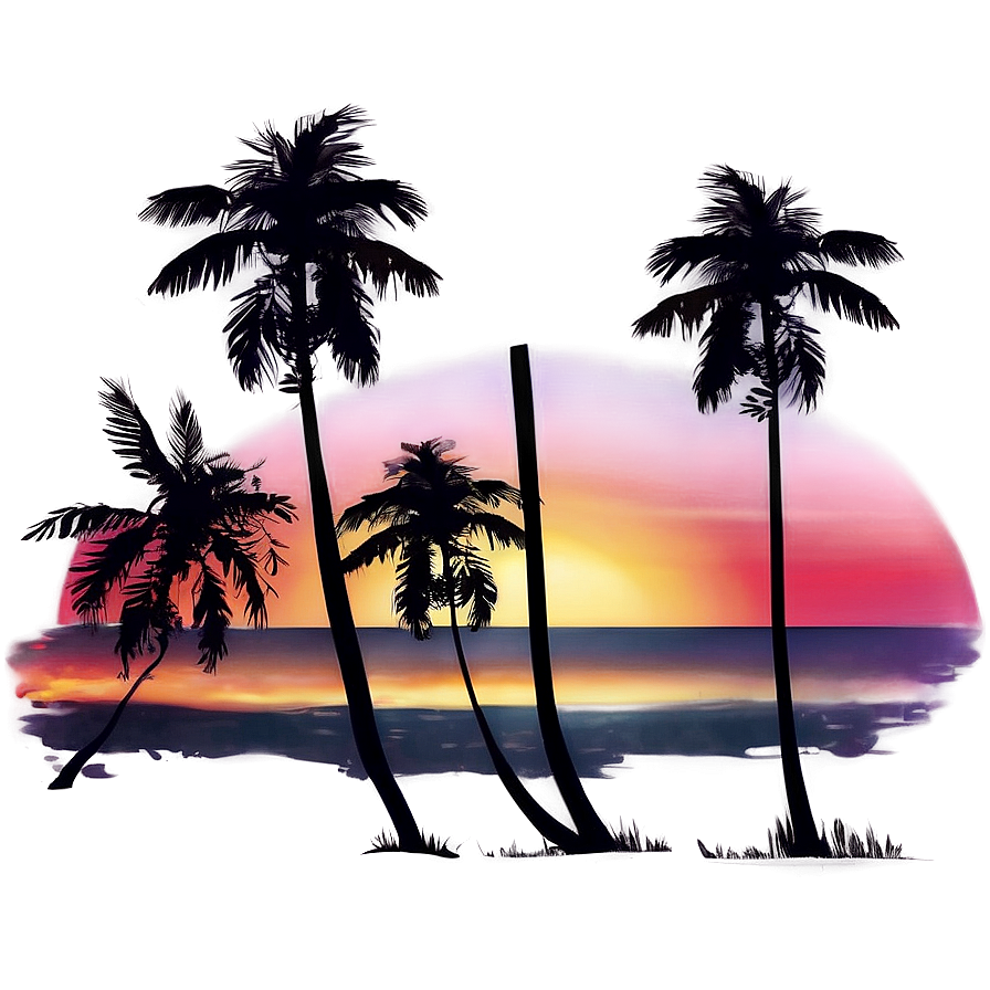 Tropical Sunset Silhouette Png Vdb28 PNG Image