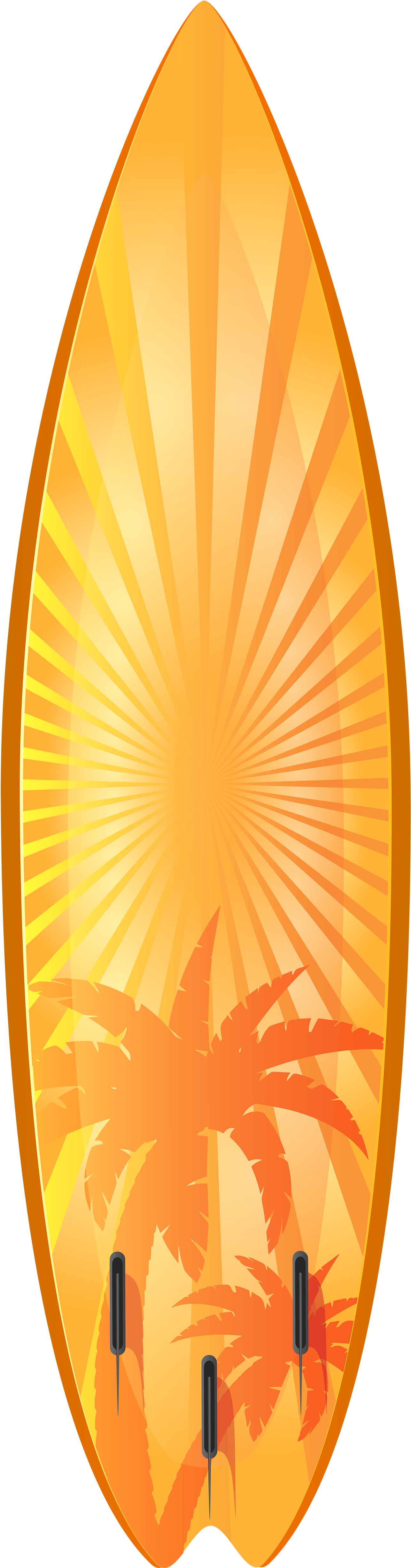 Tropical Sunset Surfboard Design PNG Image