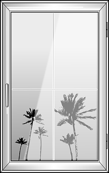 Tropical View Window PNG Image