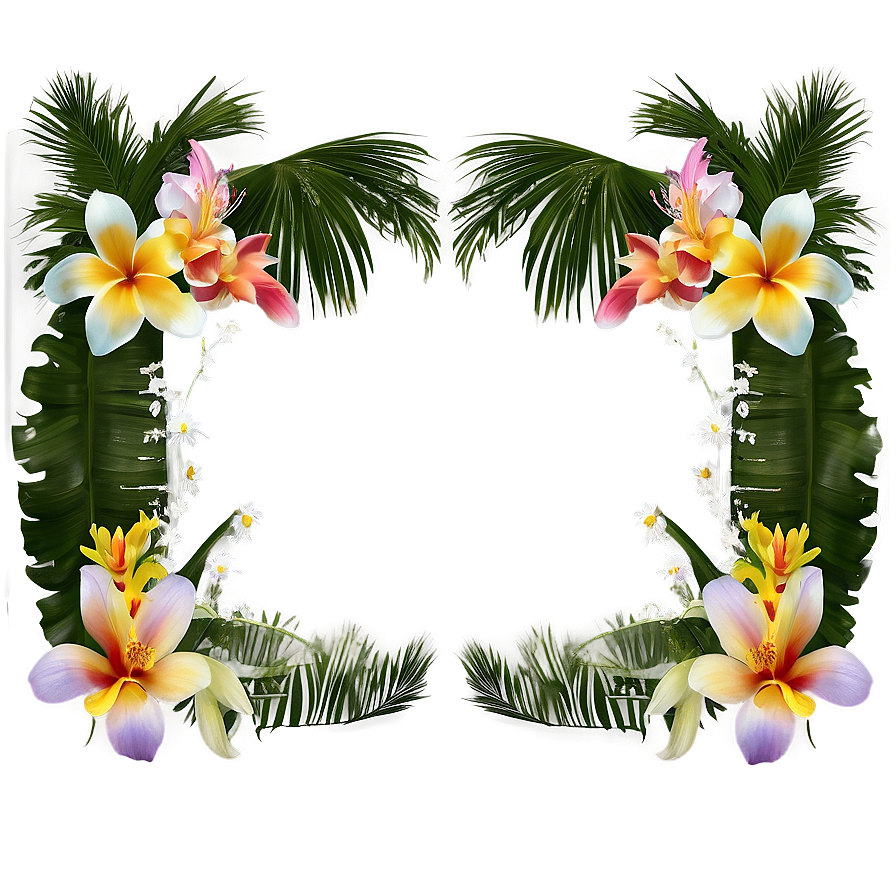 Tropical Wedding Frame Png Qew97 PNG Image