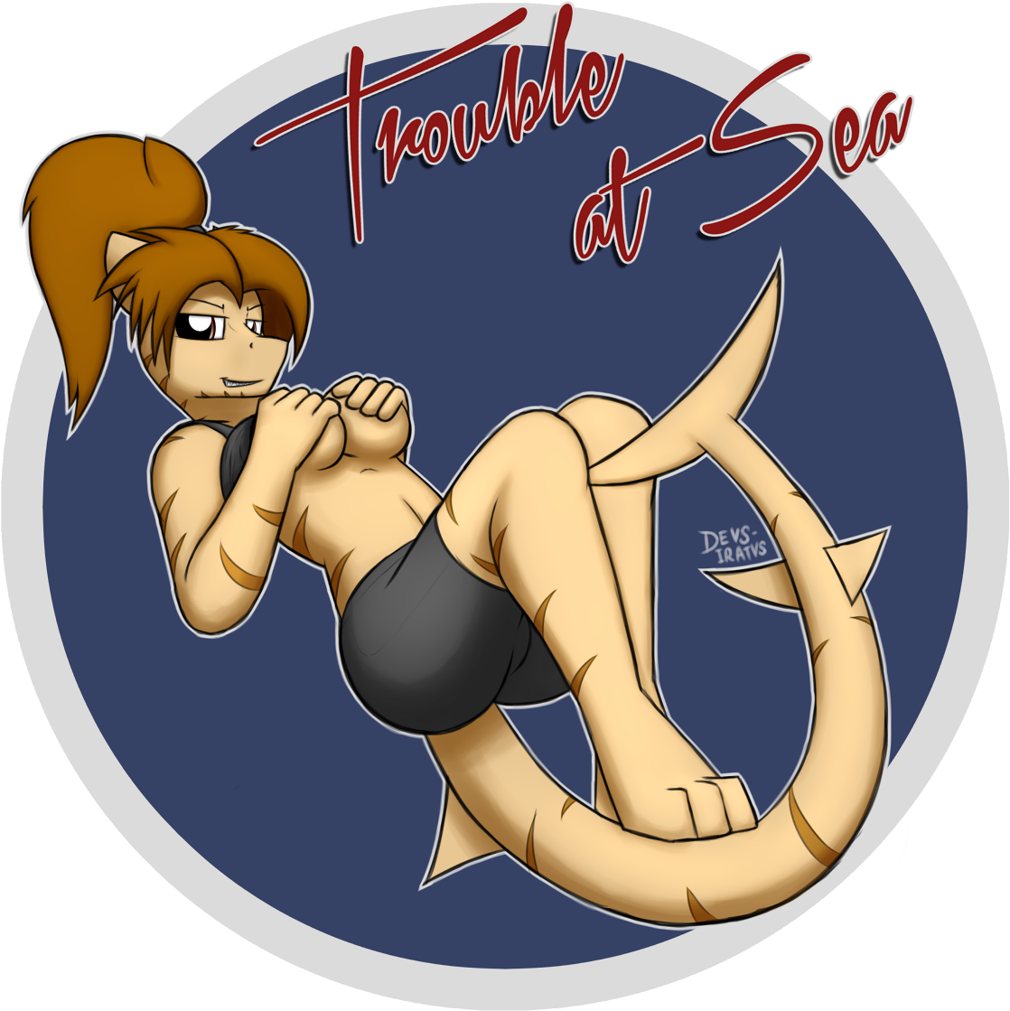 Troubleat Sea Mermaid Pinup PNG Image