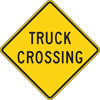 Truck Crossing Sign PNG Image