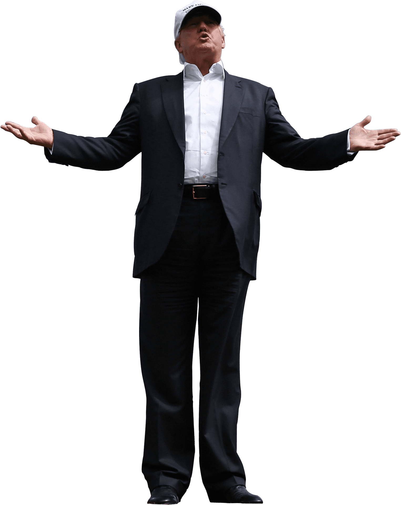 Trump Gesture With Open Arms PNG Image