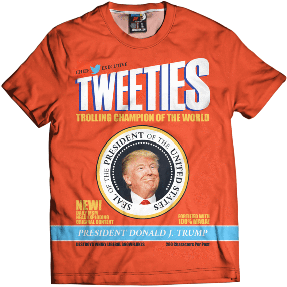 Trump Tweeties Trolling Champion T Shirt PNG Image