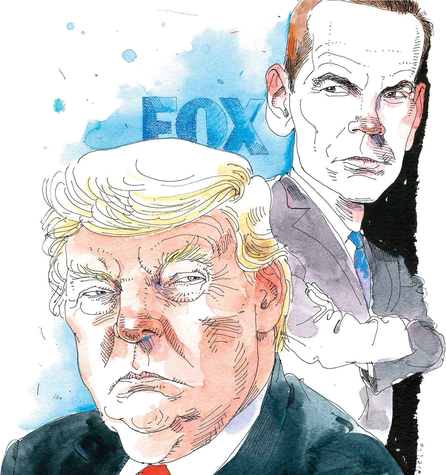 Trumpand Fox News Caricature PNG Image