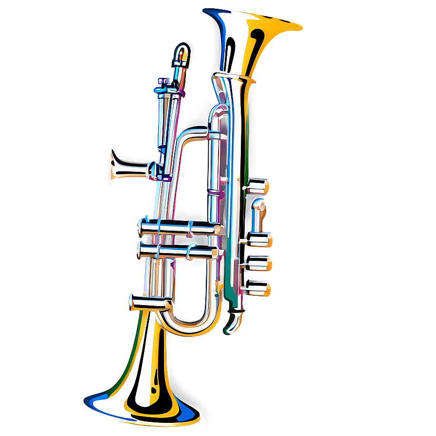 Trumpet With Musical Notes Png Snh PNG Image