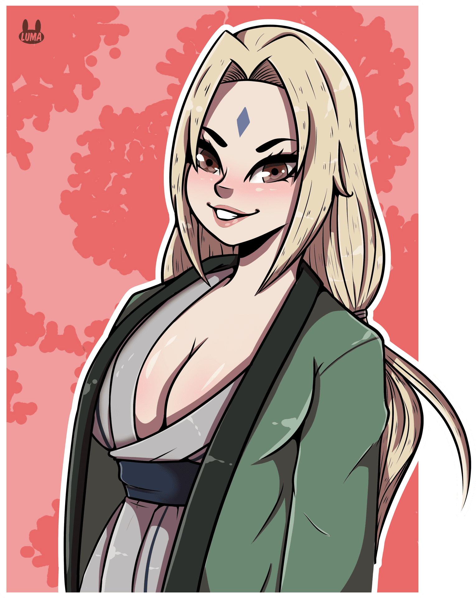 Tsunade Senju Anime Portrait PNG Image