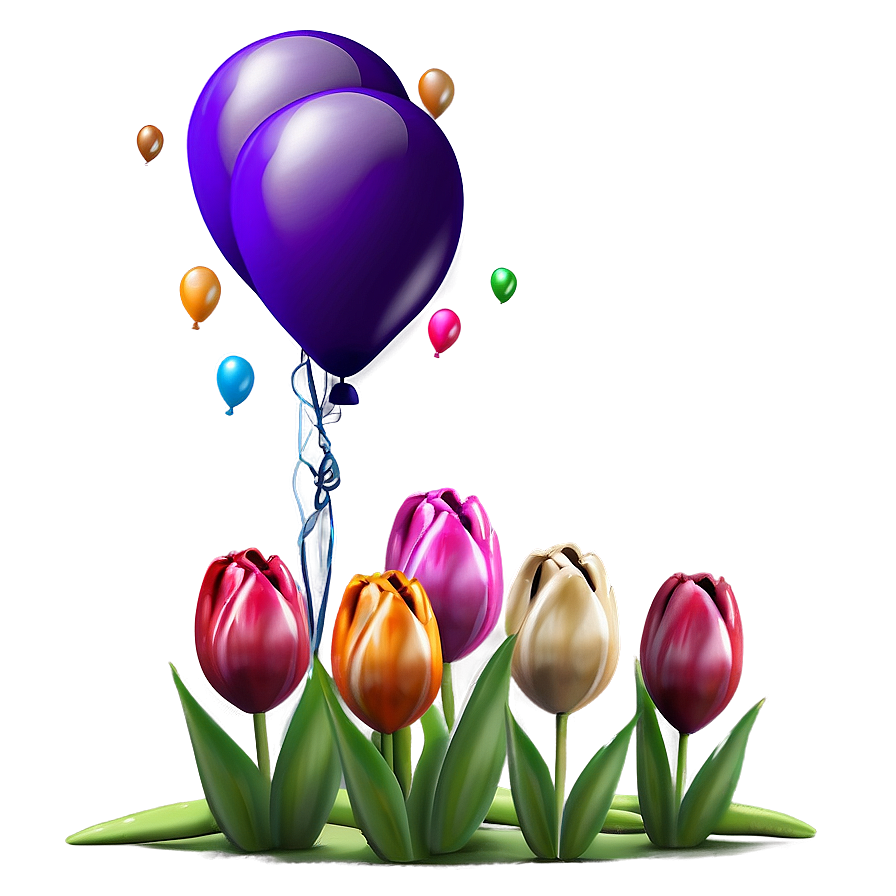 Tulips And Balloons Png 05242024 PNG Image