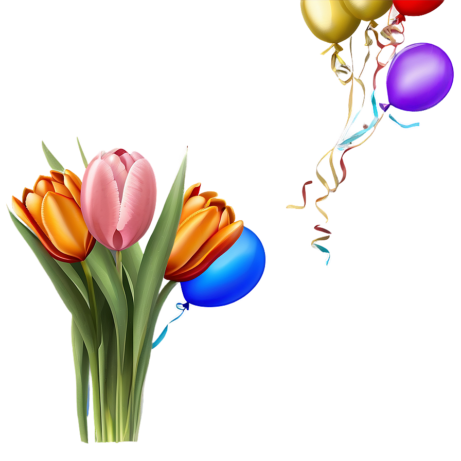 Tulips And Balloons Png Wyr49 PNG Image