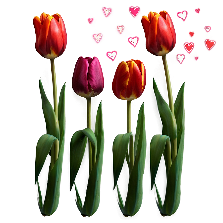 Tulips And Hearts Png Vih24 PNG Image