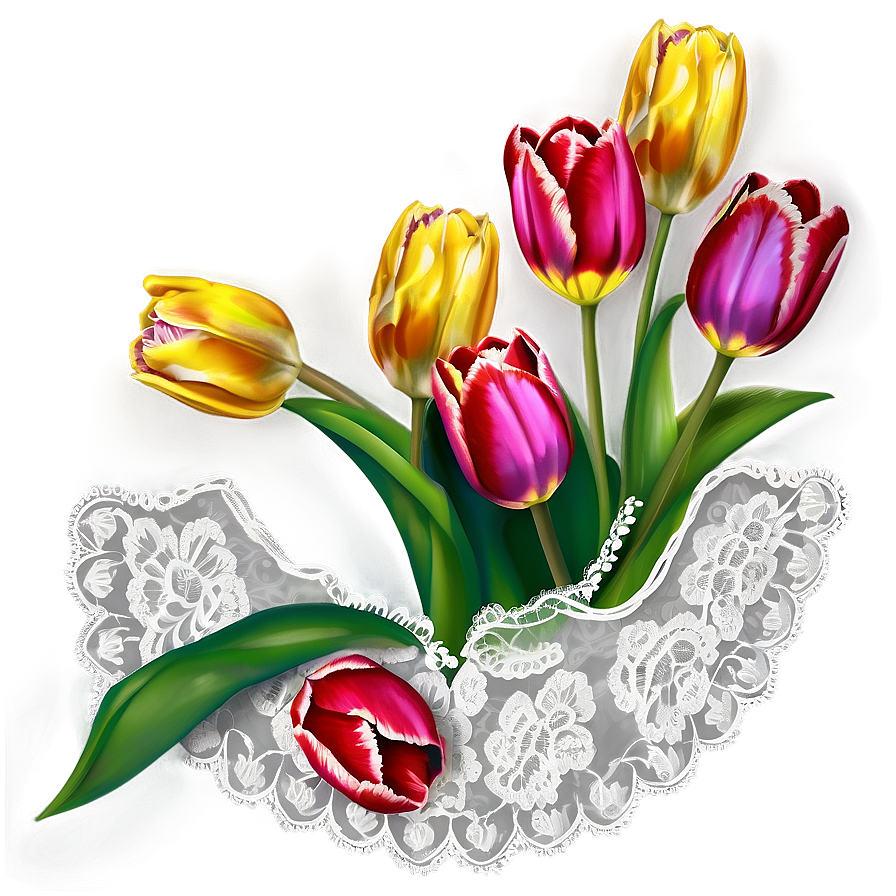 Tulips And Lace Png Aan PNG Image