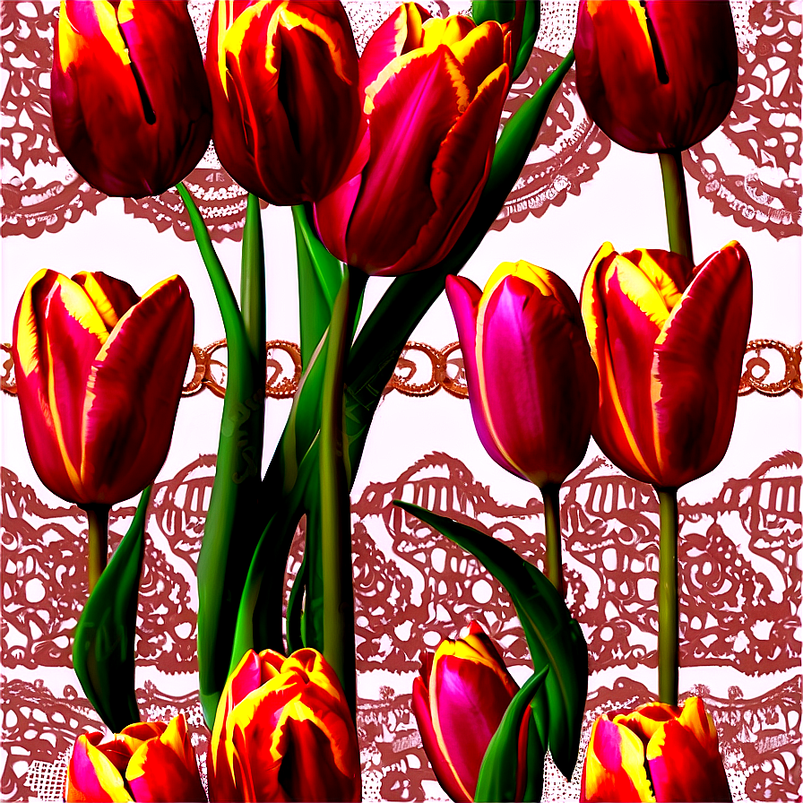 Tulips And Lace Png Dif48 PNG Image