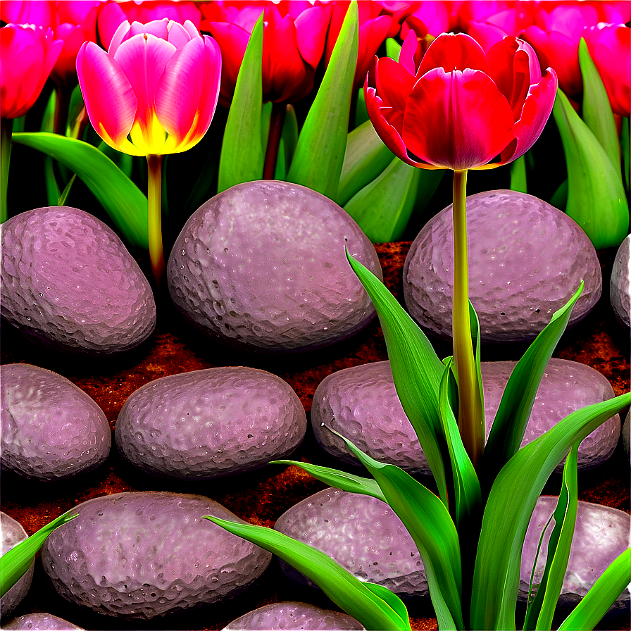 Tulips And Stones Png Ydf60 PNG Image